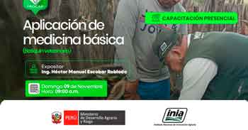  Curso presencial  "Aplicación de medicina básica (Botiquín veterinario)" del INIA