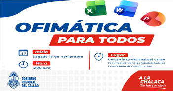  Curso presencial gratis "Ofimática para Todos" del Gobierno Regional del Callao
