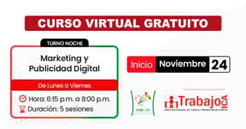   Curso online gratis "Marketing y publicidad digital" de la DRTPE de Ica