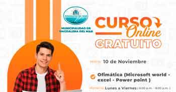  Curso online gratis "Ofimatica (Microsoft Word-Excel-Power Point)" de la Municipalidad de Magdalena del Mar
