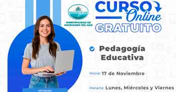  Curso online gratis "Pedagogía Educativa" de la Municipalidad de Magdalena del Mar