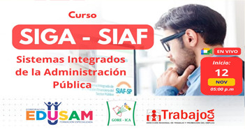   Curso online gratis "SIGA Y SIAF - Sistemas Integrados de la Administración" de la DRTPE Ica