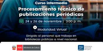  Curso online "Procesamiento técnico de publicaciones periódicas" del Sistema Nacional de Bibliotecas