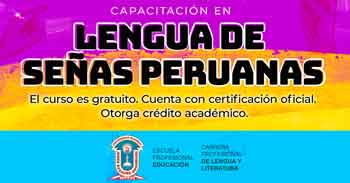  Curso gratuito "Lengua de Señas Peruanas (LSP)" de la Universidad Nacional Jorge Basadre Grohmann