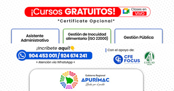  La DRTPE Apurímac junto a FOCUS te invitan a participar en 5 CURSOS GRATUITOS