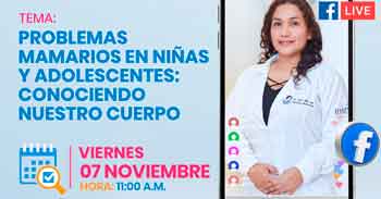  Evento online gratis "Problemas mamarios en niñas y adolescentes: conociendo nuestro cuerpo" del INSNSB