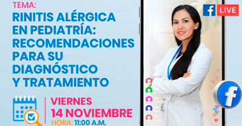  Evento online gratis "Rinitis alérgica en pediatría" del INSNSB