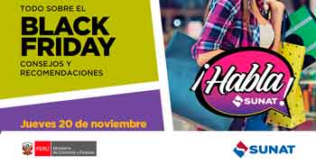  Evento online gratis "Todo sobre el black friday consejos y recomendaciones" de la SUNAT