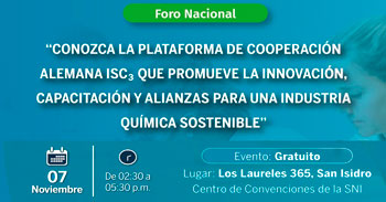  Foro Conozca la Plataforma de Cooperación Alemana ISC3 que promueva la innovación, capacitación y alianzas