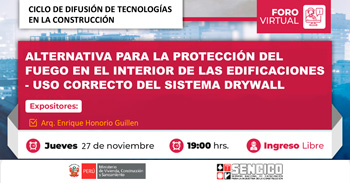  Foro online gratis "Alternativa para la protección de edificaciones contra el fuego" del SENCICO