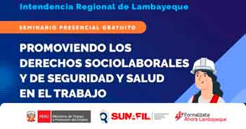  Seminario presencial gratis "Promoviendo los Derechos Sociolaborales y de Seguridad y Salud en el Trabajo" 