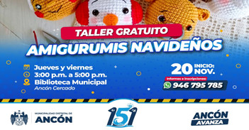  Taller presencial gratis "Amigurumis Navideños; de la Municipalidad de Ancón
