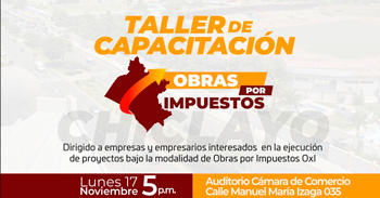  Taller presencial gratis "Obras por Impuestos (OxI)" de la Cámara de Comercio y Producción de Lambayeque