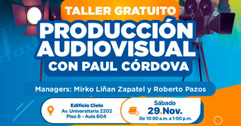 Taller presencial gratis de "Producción Audiovisual" de la Municipalidad de Los Olivos