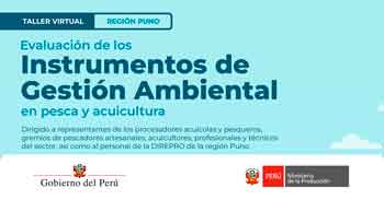  Taller online "Evaluación de los Instrumentos de Gestión Ambiental en pesca y acuicultura" del PRODUCE