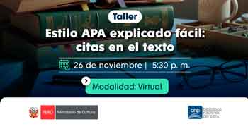  Taller virtual gratis "Estilo APA explicado fácil: citas en el texto" de la BNP