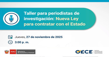  Taller online gratis ⁠"⁠Periodistas de investigación: Nueva Ley para contratar con el Estado"  del OECE