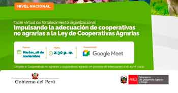  Taller online "Impulsando la adecuación de cooperativas no agrarias a la Ley de Cooperativas Agrarias"