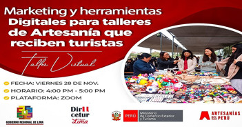  Taller online "Marketing y herramientas digitales para talleres de artesanía que reciben turistas"  