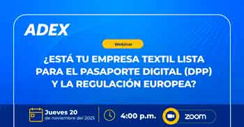  Webinar online "¿Está tu empresa textil lista para el Pasaporte Digital (DPP) y la Regulación Europea?" 
