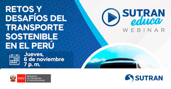  Webinar online gratis "Retos y desafíos del transporte sostenible en el Perú"