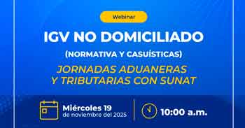  Webinar online "IGV no domiciliado (normativa y casuísticas)"  de la ADEX