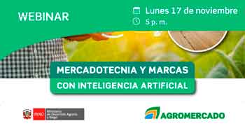  Webinar online "Mercadotecnia  y Marcas con Inteligencia Artificial" de Agromercado