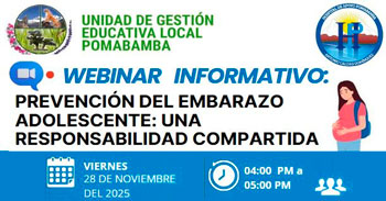  Webinar online "Prevención del embarazo adolescente: una responsabilidad compartida" de la Ugel de Pomabamba