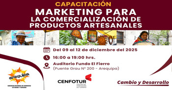 Capacitación presencial "Marketing para la comercialización de productos artesanales" de Gercetur Arequipa