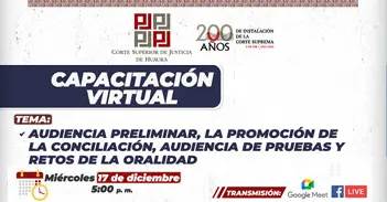  Capacitación online Audiencia Preliminar, la Promoción de la Conciliación, Audiencia de Pruebas y Retos de la Oralidad