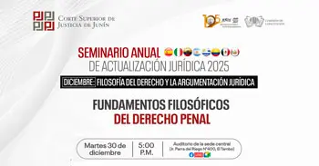  Capacitación online "Fundamentos filosóficos del derecho penal"  de la Corte Superior de Justicia de Junin