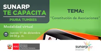 Capacitación virtual gratuita "Constitución de Asociaciones" de la SUNARP