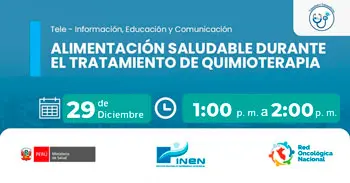  Capacitación online gratis "Alimentación saludable durante el tratamiento de quimioterapia" del INEN