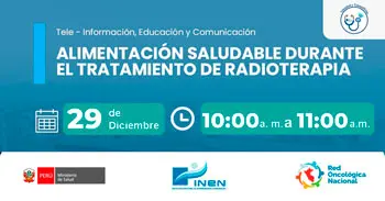  Capacitación online gratis "Alimentación saludable durante el tratamiento de radioterapia" del INEN