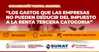  Capacitación online gratis Los gastos que las empresas no pueden deducir del impuesto a la renta de tercera categoría