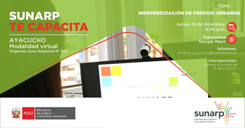 Capacitación online gratis "Independización de predios urbanos " de la Sunarp