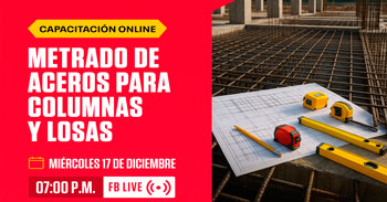  Capacitación online gratis "Metrado de aceros para columnas y losas​" de SIDERPERU