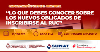  Capacitación online gratis "Lo que debes conocer sobre los nuevos obligados de inscribirse al ruc" 