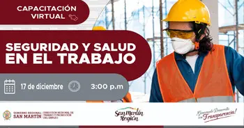  Capacitación online gratis "Seguridad y Salud en el Trabajo" de la DRTPE de San Martín