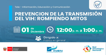 Capacitación online gratis sobre: "Prevención de la transmisión del VIH: Rompiendo mitos" del INEN