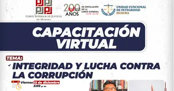 Capacitación online "Integridad y Lucha Contra la Corrupción" de la Corte Superior de Justicia de Huaura