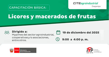  Capacitación online "Licores y macerados de frutas" CITEagroindustrial Oxapampa