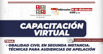  Capacitación online "Oralidad civil en segunda instancia. Técnicas para audiencias de apelación"