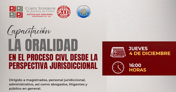  Capacitación online "La Oralidad en el Proceso Civil desde la perspectiva Jurisdiccional" 