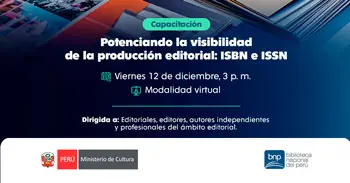  Capacitación online "Potenciando la visibilidad de la producción editorial: ISBN e ISSN" de la BNP
