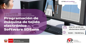 Capacitación online "Programación de Máquina de Tejido Electrónico – Software SDS One"  