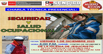  Charla presencial gratis "Seguridad y salud ocupacional" del Sencico 
