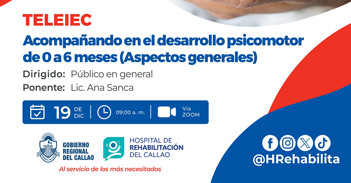  Charla online "Acompañando en el desarrollo psicomotor de 0 a 6 meses (Aspectos generales)" 