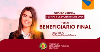  Charla online "Beneficiario Final" del Colegio de Contadores Públicos del Cusco
