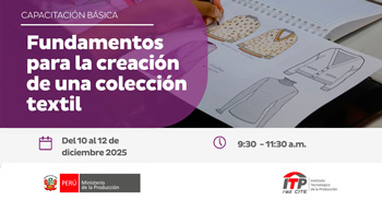   Capacitación presencial Fundamentos para la creación de una colección textil del CITEtextil camélidos Arequipa